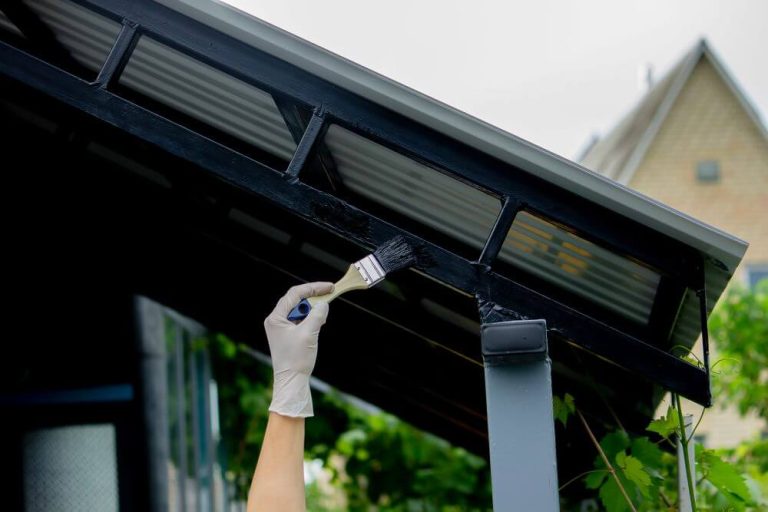 Painting awning with brush - TurnKey Painter